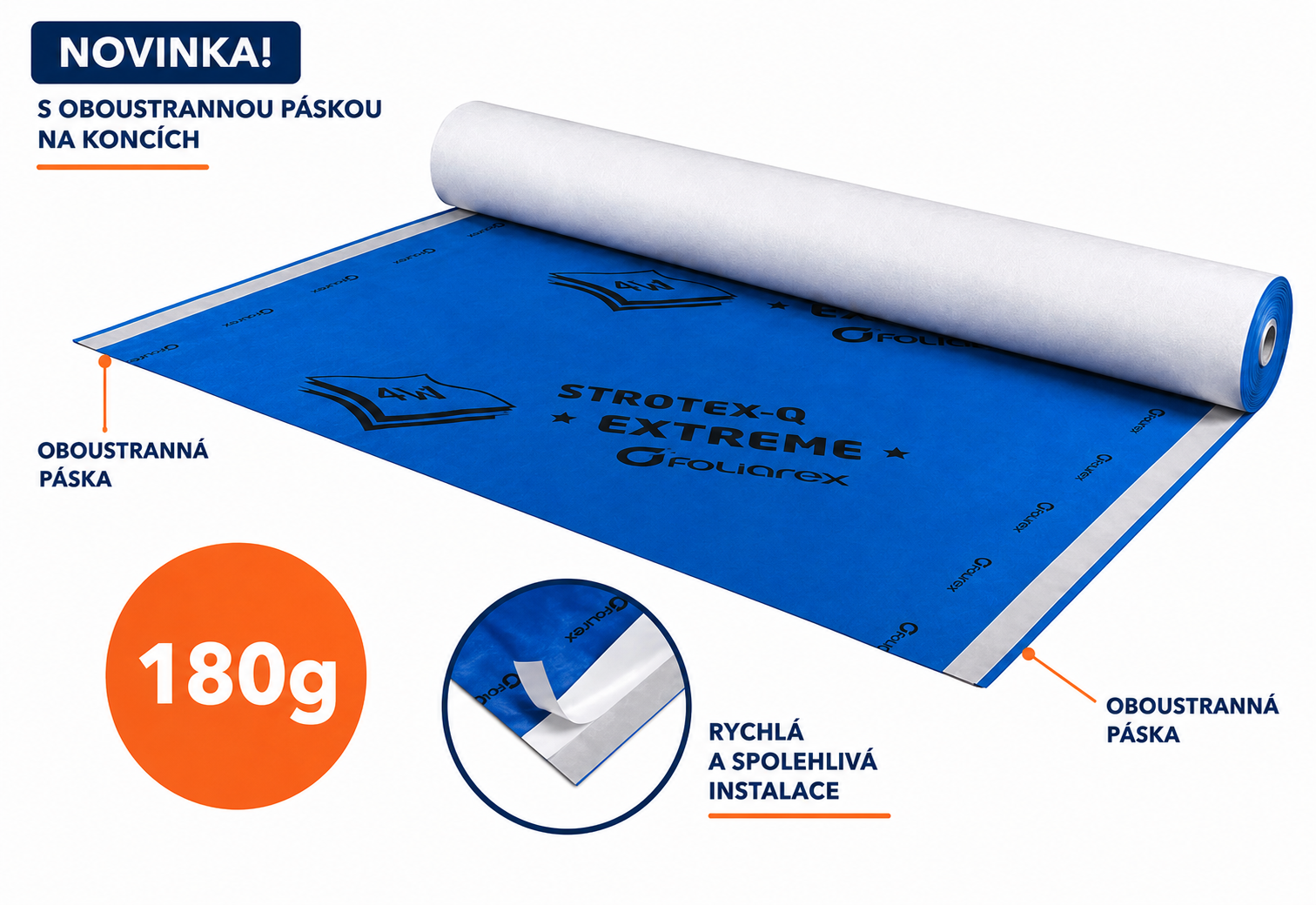STROTEX-Q EXTREME 2SK 180 g/m² se dvěma lepicími páskami